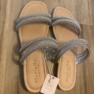 Perfect silver sparkly bridal sandals